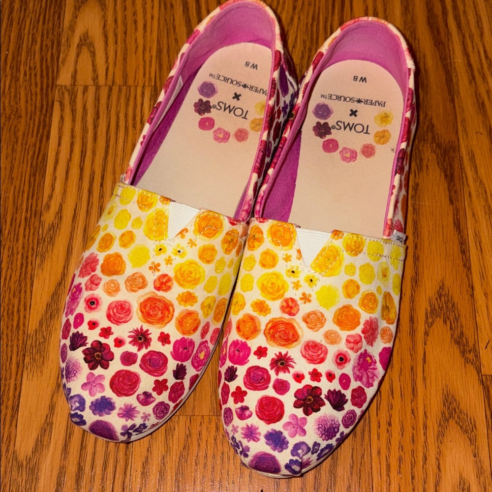 TOMS Multicolor Floral Canvas Slip-Ons